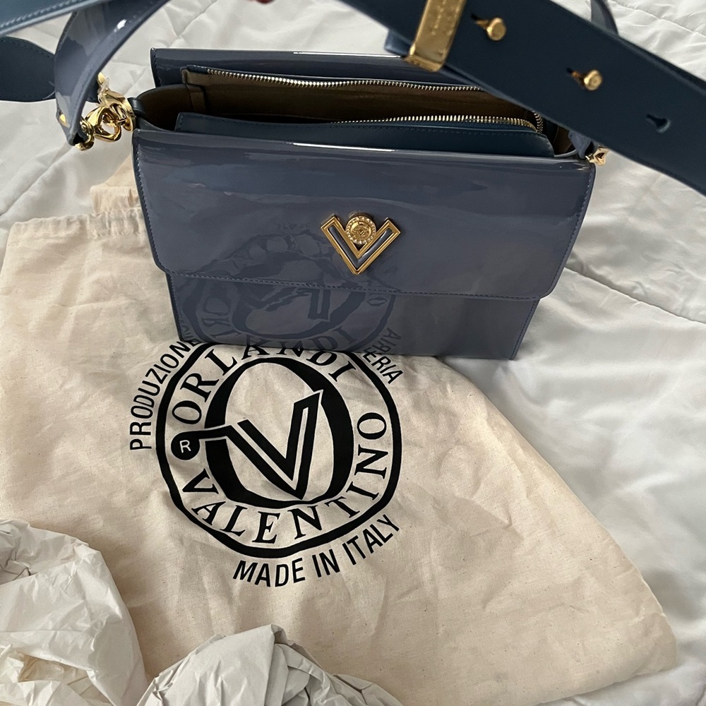 Valentino Blue Patent Leather Women's Bag new no tags - Picture 8 of 13